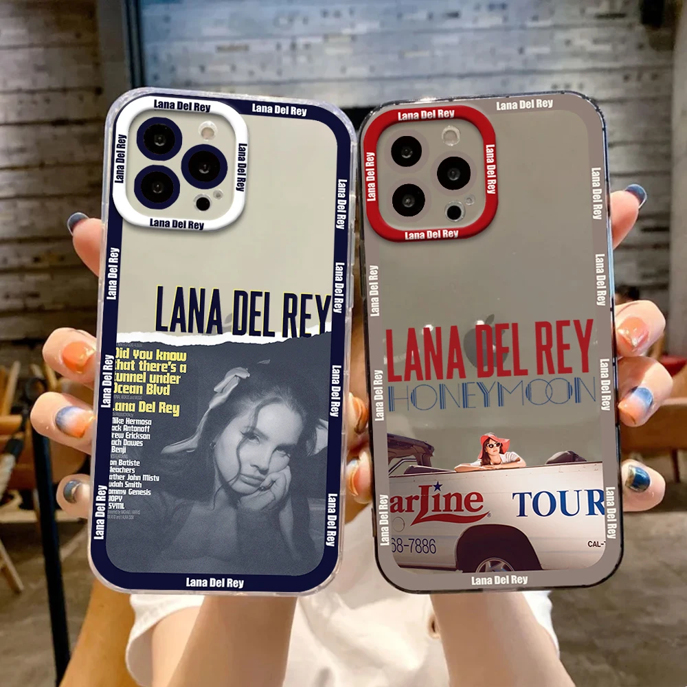 L-Lana Del Rey singer Phone Case For iPhone 16 13 11 12 14 15 Pro Max Plus Shockproof Soft Clear Back Cover