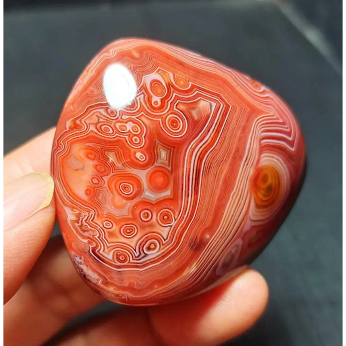 Earth Mined Decor Stone Banded Agate, Tumbled Polished Stone, Table Decor, Natural Stone, Crystal Collection, Desk Decor
