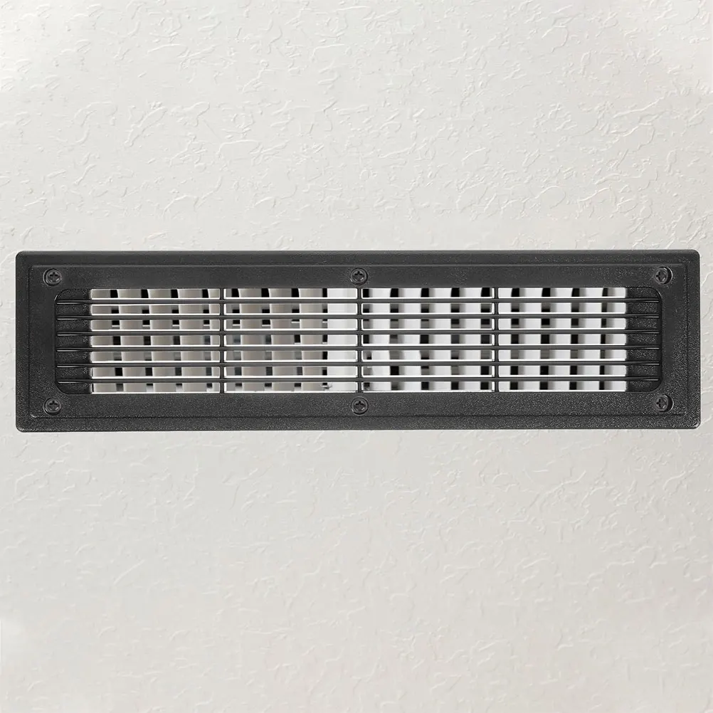 2 pcs Black Metal Louvered Grill Cover For Central Air Conditioning Floor Ventilation Grille Rv Bus Trailer Outlet Adjustable