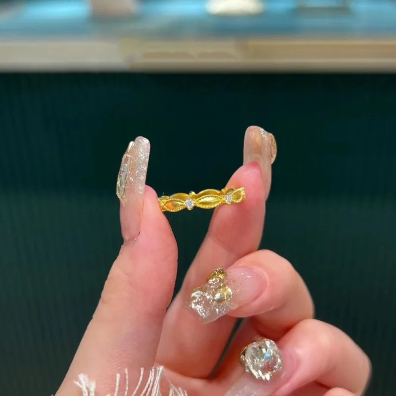 خاتم تخريمية ماسي بتصميم متخصص وخفيف الوزن وبسيط ورائع ومتعدد الاستخدامات ومزاج عالي الإحساس هدية نسائية