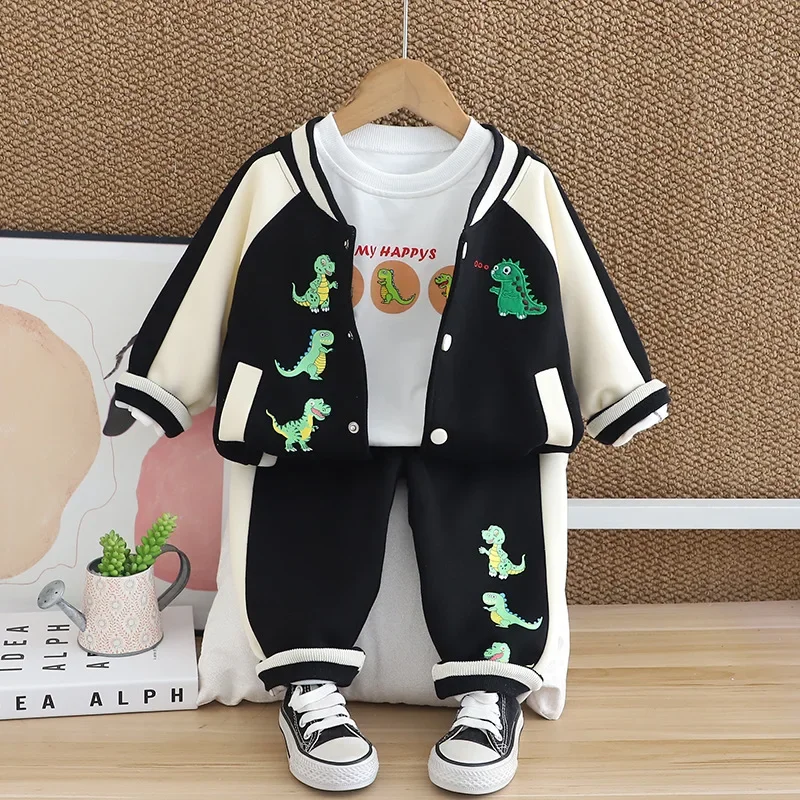 New Spring Autumn Baby Clothes Set Children Boys Cartoon Jacket T-Shirt Pants 3Pcs/Sets Toddler Girls Clothing Kids Tracksuits