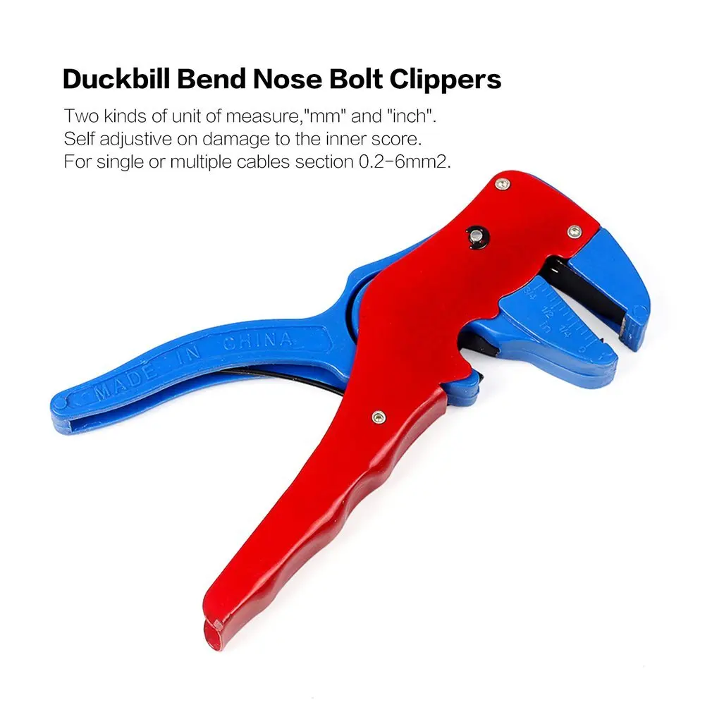 0.25-3mm Stripping Pliers Adjustable Automatic Cable Wire Stripper With Cutter Duckbill Bend Nose Bolt Clippers Tools