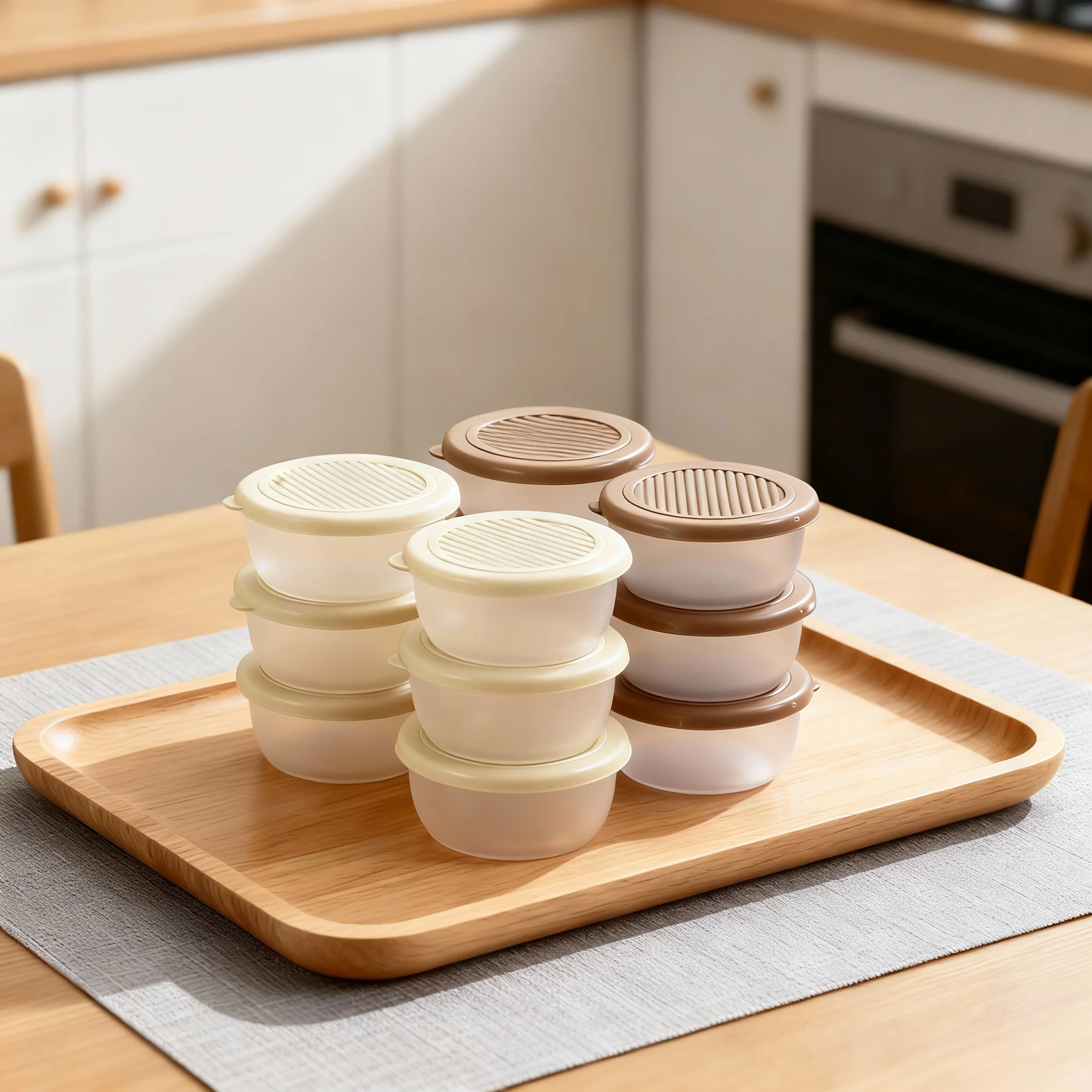 Mini contenedor de salsa para ensalada, taza de plástico portátil para exteriores con tapa, caja de almacenamiento de alimentos para aperitivos y frutos secos, reutilizable, a prueba de fugas, 2/6 Uds.