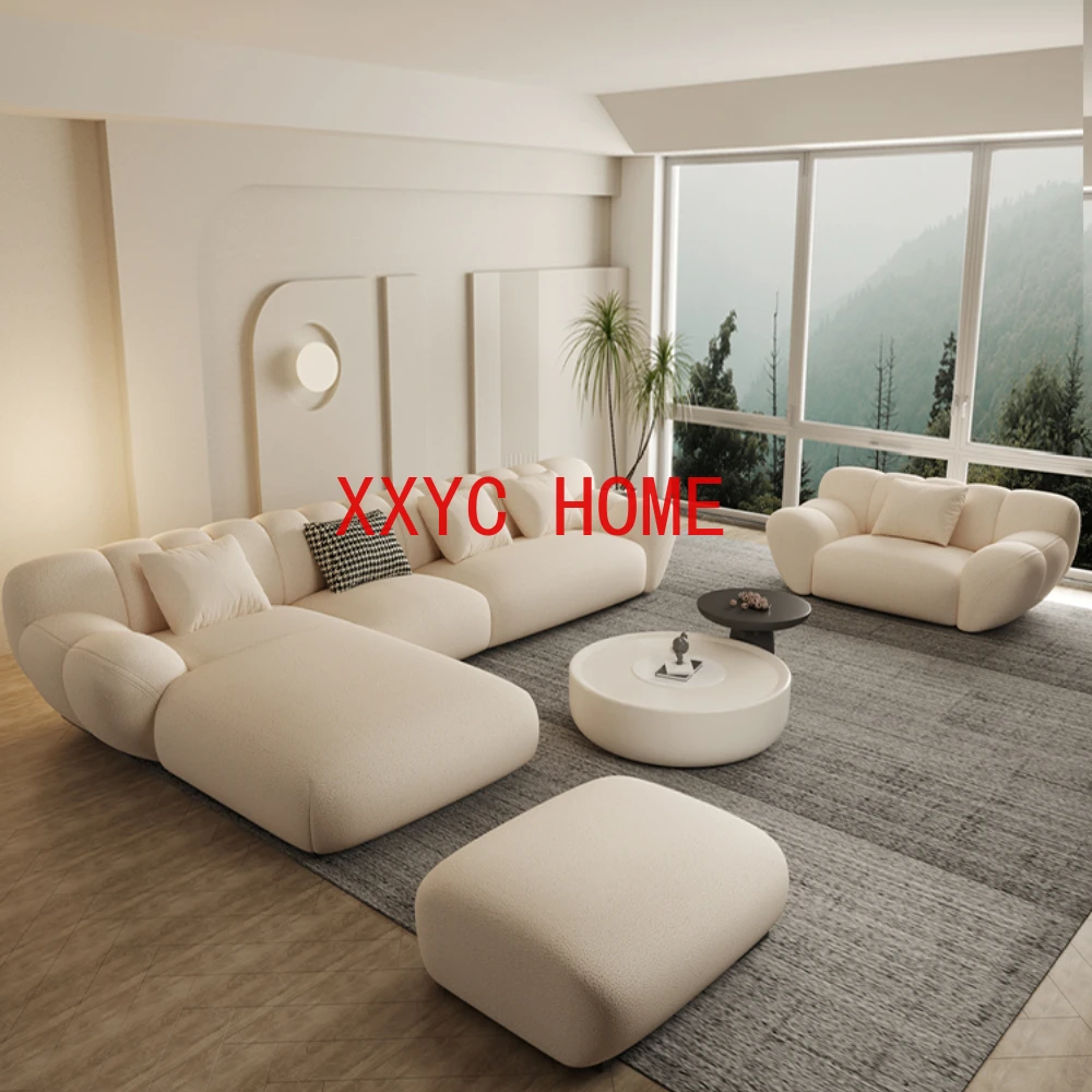 11Living Room Small Apartment Corner Imperial Concubine Cotton Candy Sofa Skin Feeling Milk Fiber