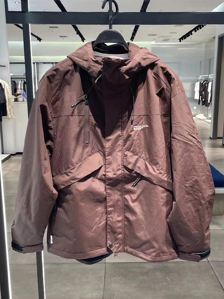 

Faionable Men's Hooded Jaet Outdoor Windproof Spring Autumn Youth Versatile Waterproof Workwear Casual Outerwear Coat