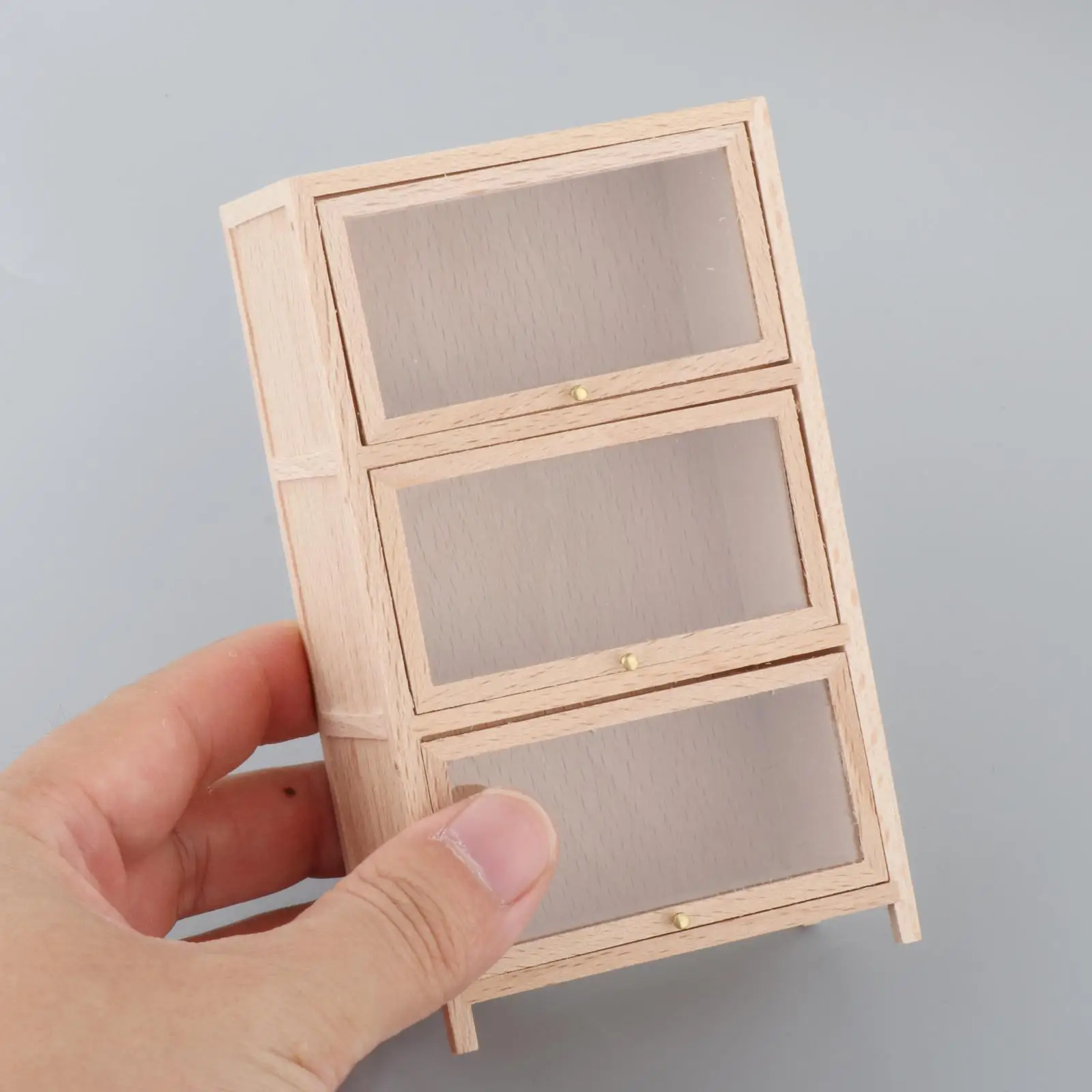 1:12 poppenhuis houten boekenkast meubilair drie verdiepingen boekenplank speelgoed voor thuis