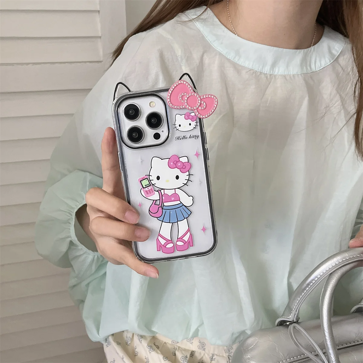 

New KT cat with big ears and long legs Phone Case For iPhone 16 15 14 13 Pro Max fundas iphone 16 case Protective cover