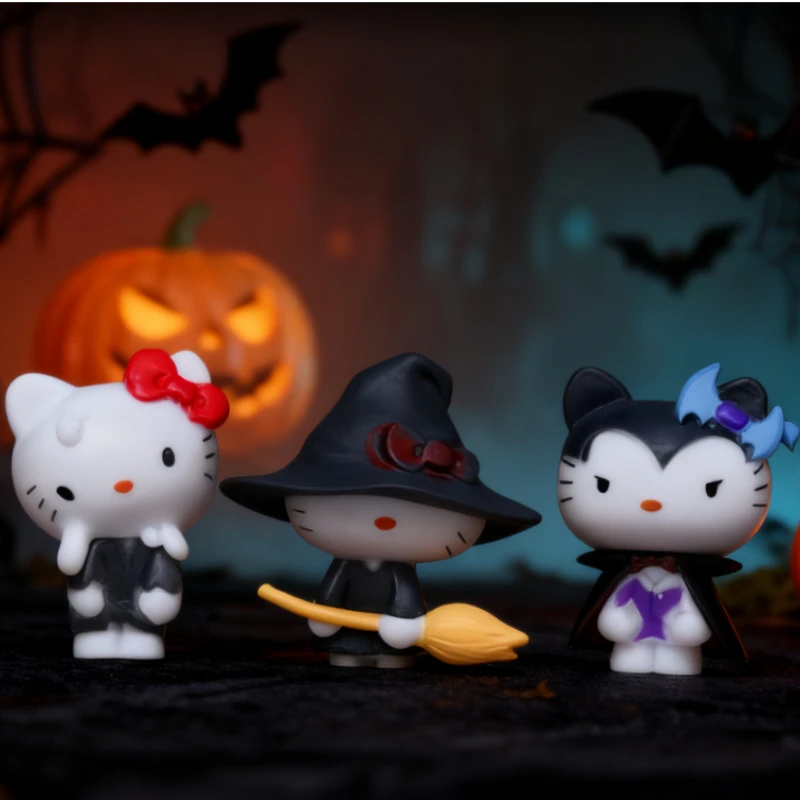 Anime Sanrio Hallo Kitty Cartoon Halloween Modell Puppe Kreative Desktop Auto Dekoration Geschenk Anime Figur
