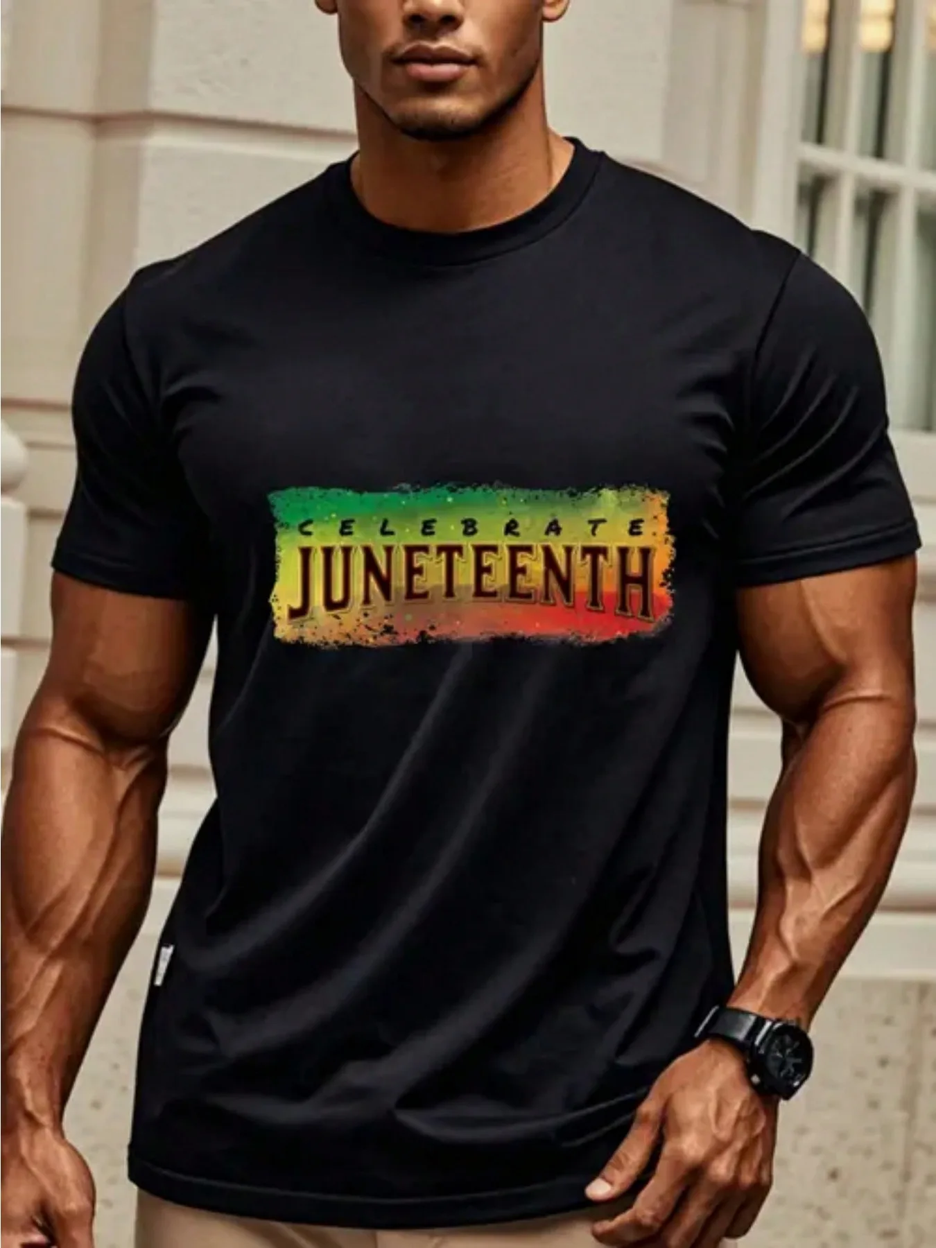 

[Juneteenth T-Shirt] Juneteenth Cotton T-Shirt - Men's Vintage Retro Athletic Style | 100% Cotton
