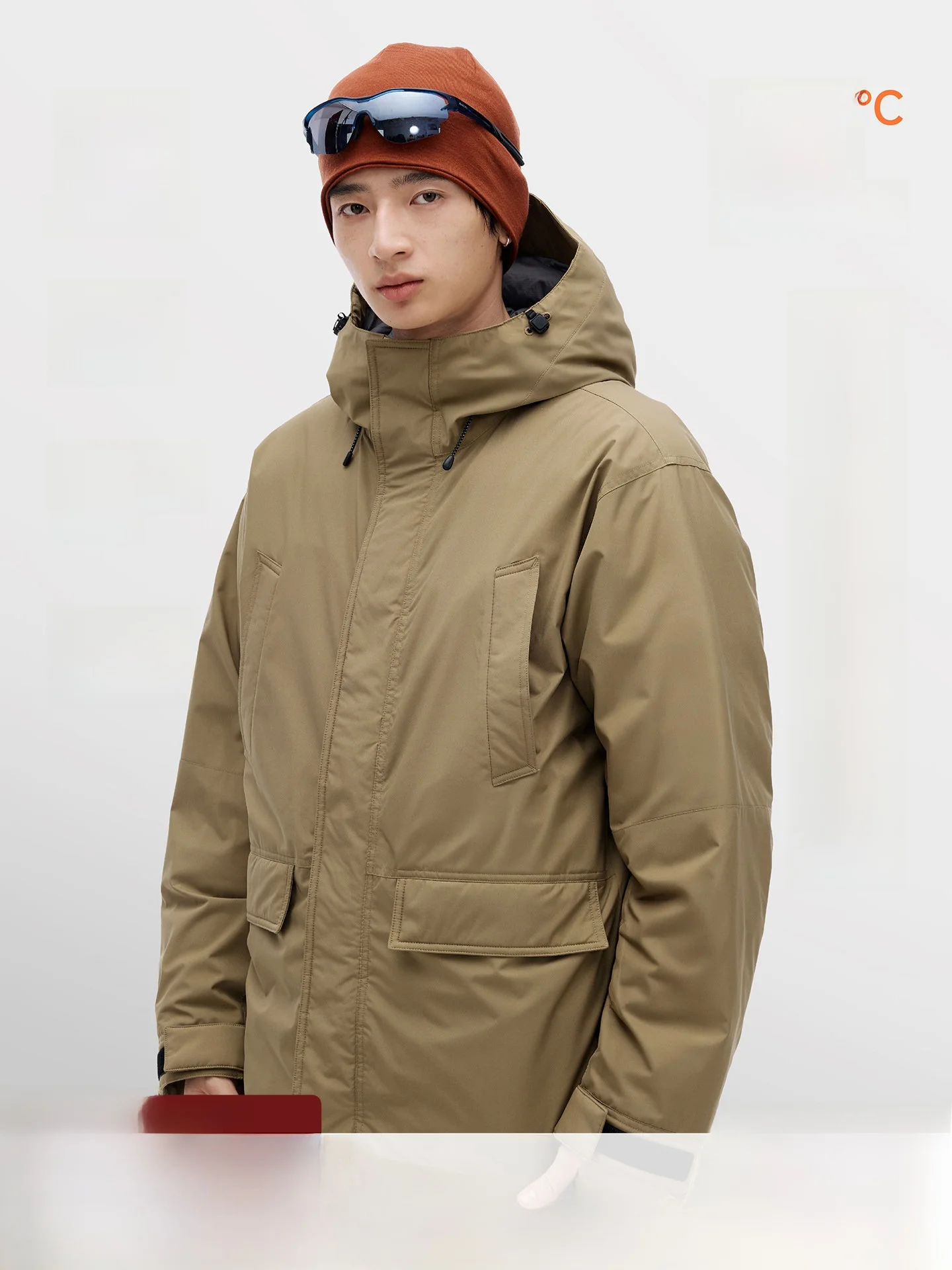 

Men's down Jacket RESTICK 700FP White Duck down Windproof Waterproof Outdoor Casual Style Thickened Polyester Fiber