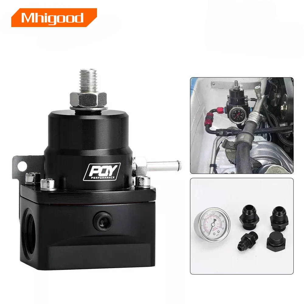 AN8 high pressure fuel regulator w/ boost - 8AN 8/8/6 EFI Fuel Pressure Regulator with gauge LZ7855