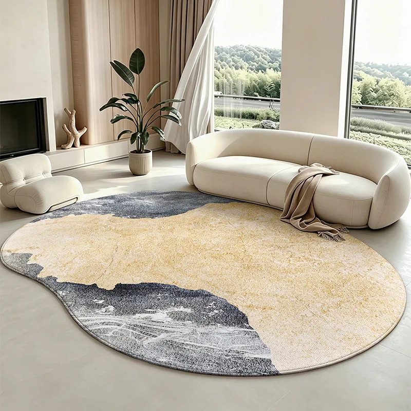 Irregular Shape Carpets for Living Room Light Luxury Bedroom Decor Marble Carpet Fluffy Soft Plush Rug Home Non-slip Floor Mat