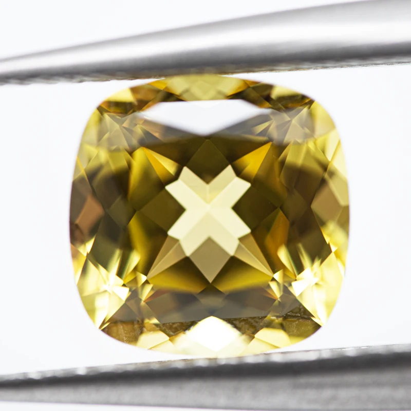 Lab Grown Sapphire Square Cushion Shape Yellow Color Stone for Charms Diy Jewelry Making Materials Selectable  AGL Certificate