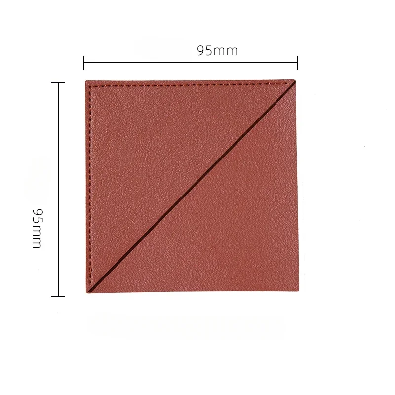 Creative Corner Bookmark Solid Color PU Material 95mm Square Bookmark Student Teacher Stationery Reading Tools
