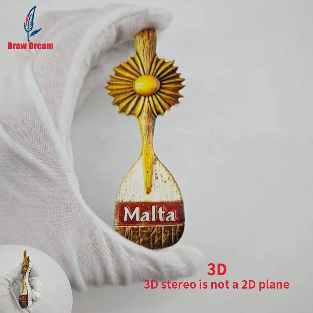 1Pc Malta Fridge Magnet, World Travel Souvenir Collection, Suitable for Home and Office Decoration, Personalized Exclusive Travel Souvenir Magnetic Fridge Magnet, Home Decoration, Kitchen, Room, Office, Cabinet Crafts Gift, Holiday Souvenir, Exquisite Small Gift