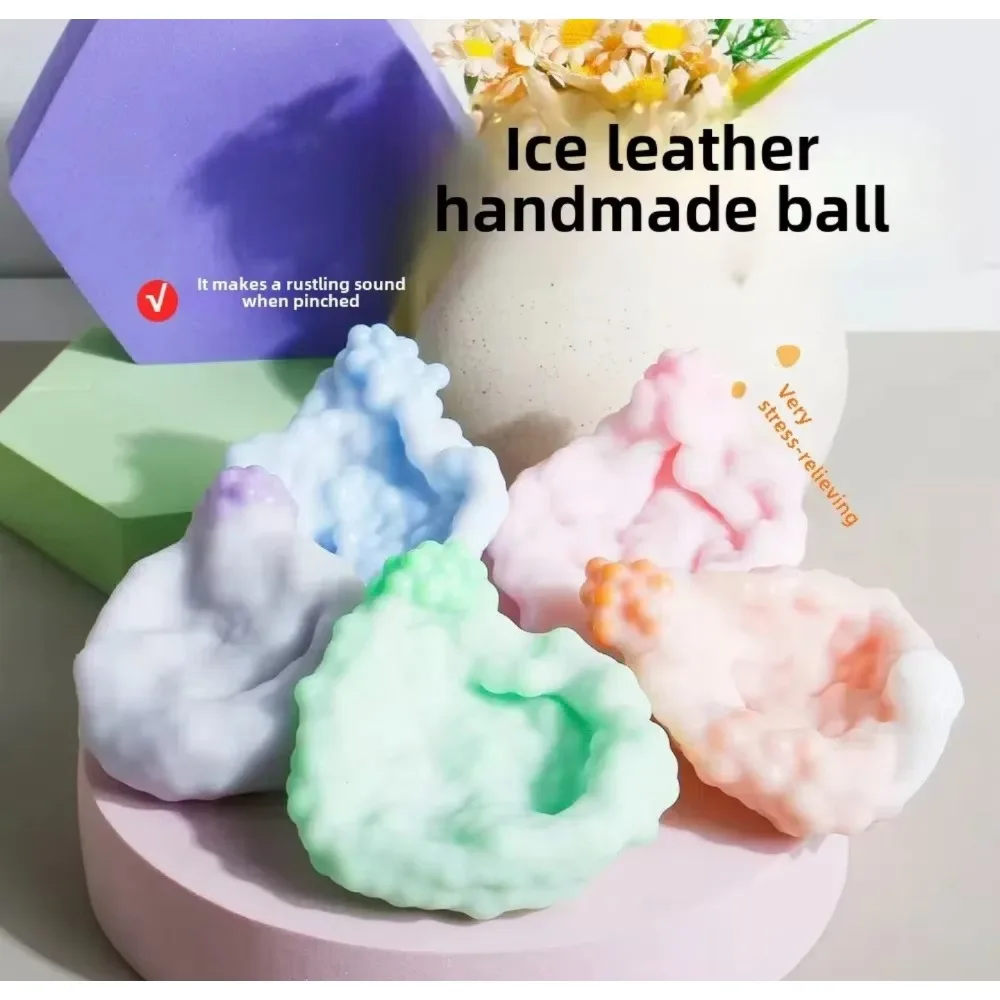 Relax Ball Squishy Table Toys Plasticity Ice Skin Super Soft Ultra-thin Sticky Handmade Ball Light Squeez Stress Relieving Toys