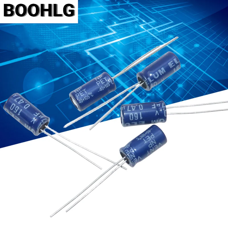 10 шт. аудиочастотный раздел 0,47 мкФ 160 В вертикальный NP неполярный электролитический конденсатор 160 В 0,47 мкФ 6X11 мм
