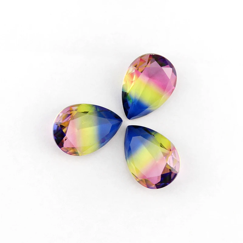 18*25mm teardrop Tourmaline rhinestone pointback rhinestone pear fancystone multicolor color beads for jewelry decoration