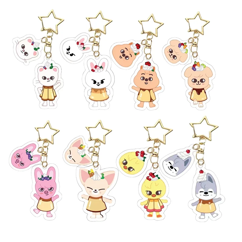 

SKZOO Stray Kids keychain Cartoon Anime Acrylic K-POP Keychain Accessories Accessories SKZ Fans Children's Gifts