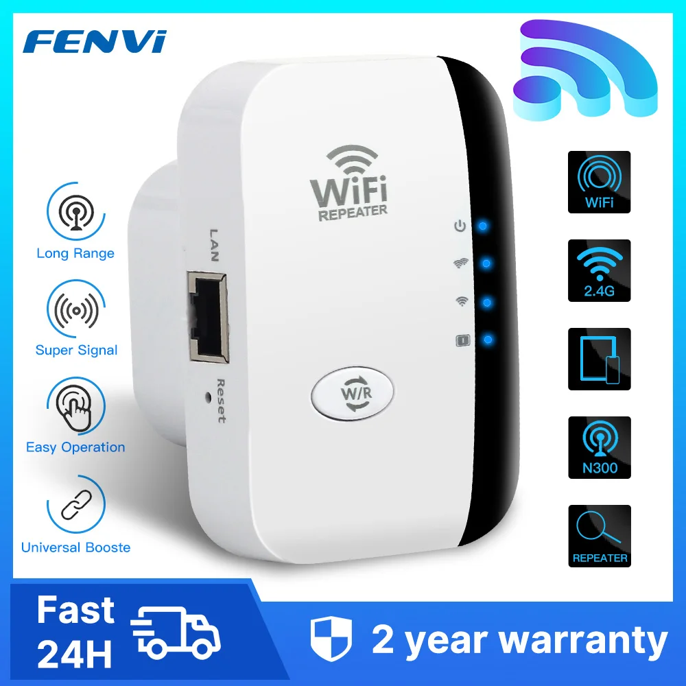 Répéteur WiFi 300Mbps 2.4GHz Extender - Modes Répéteur/AP/WPS Avec Port Ethernet