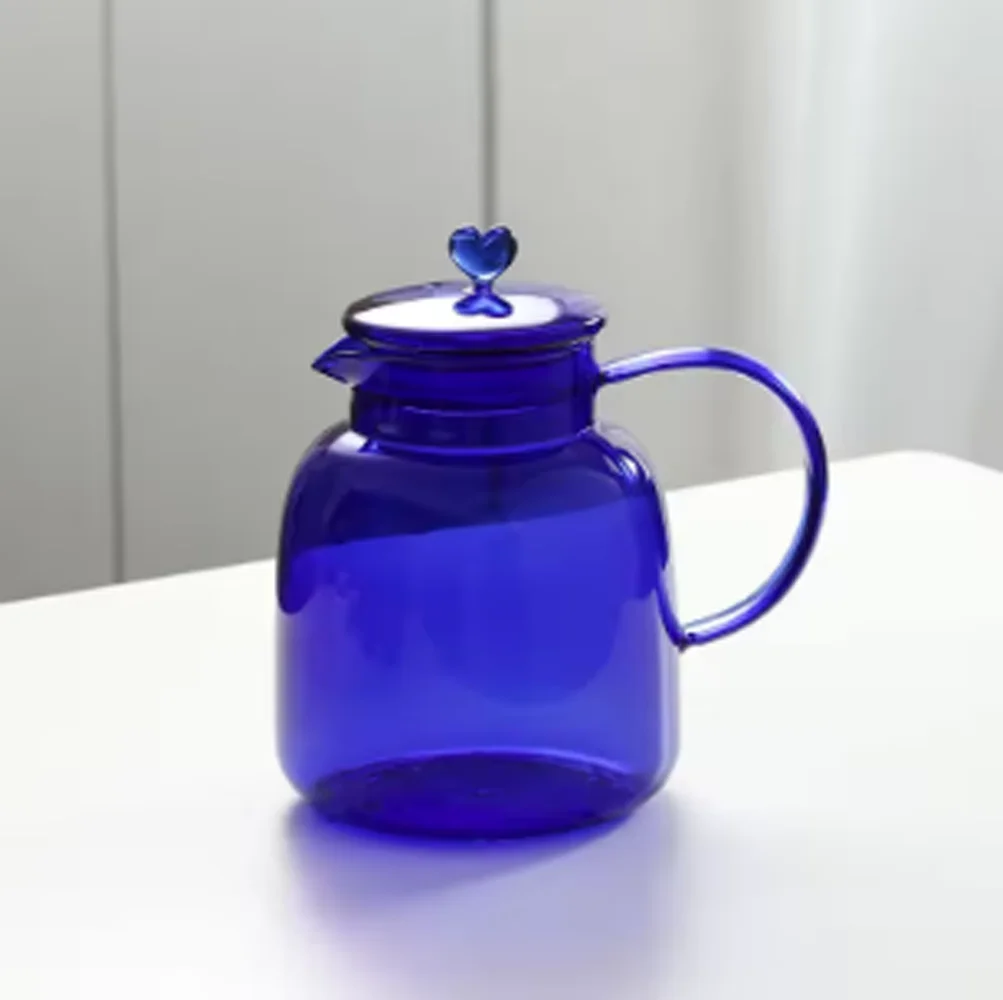 Blue Zero Limit Sun Water Bottle Set Large Capaci High Borosilie Glass Heat Resistant Water Pot with Cups Nordic Sle