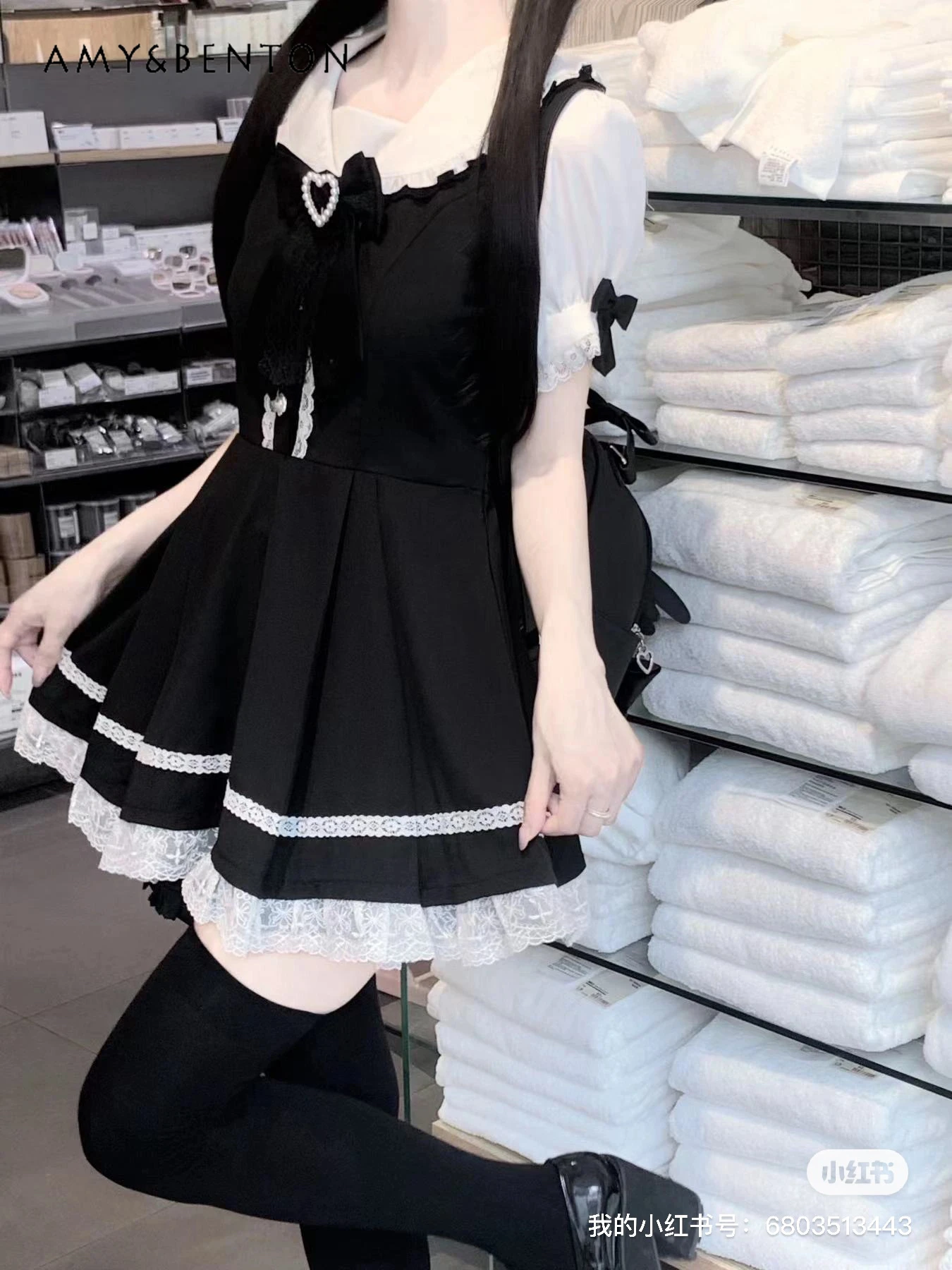 Mine Series Mass-produced Lolita Dress Set Cute Sailor Collar Bow Slim Mini Dress Shorts Sweet Two Piece Sets Womens Outifits