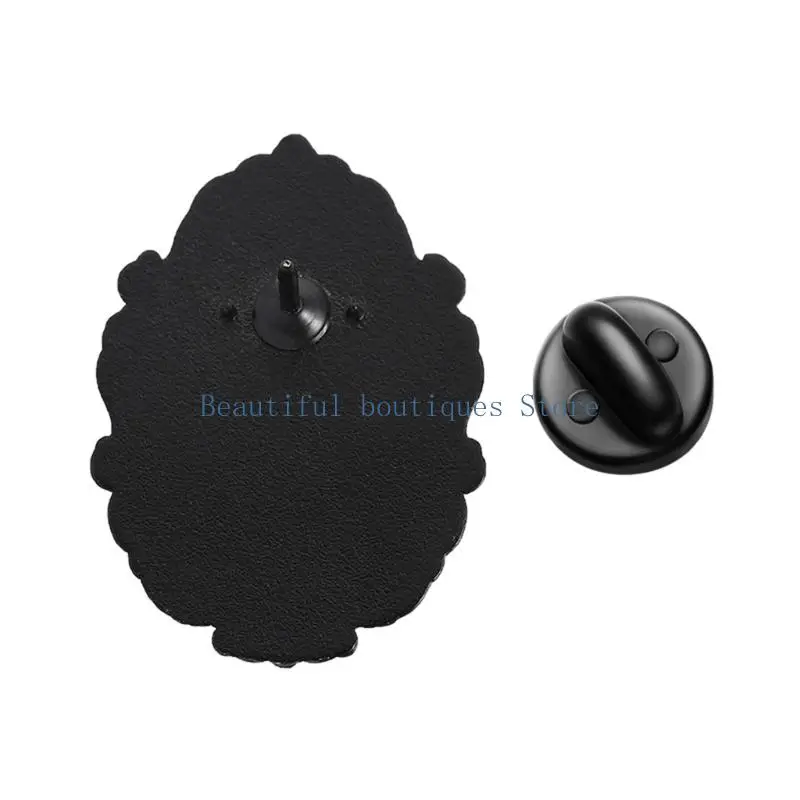 U4LF Halloween Themed Enamel Brooch Lapel Pin With Stylish Figure Silhouetted Gothic Jewelry Gift For Adults Cosplay