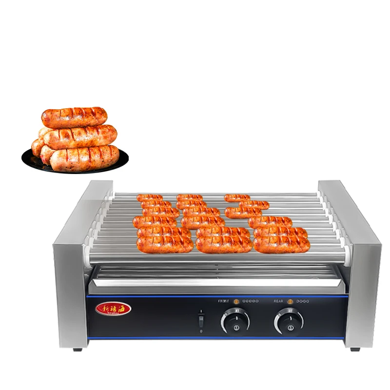 Taiwan Commercial Mini Automatic Rotary Gold Crispy Sausage Machine Stall Roasted Hot Dog Sausage Maker Food Shop Application