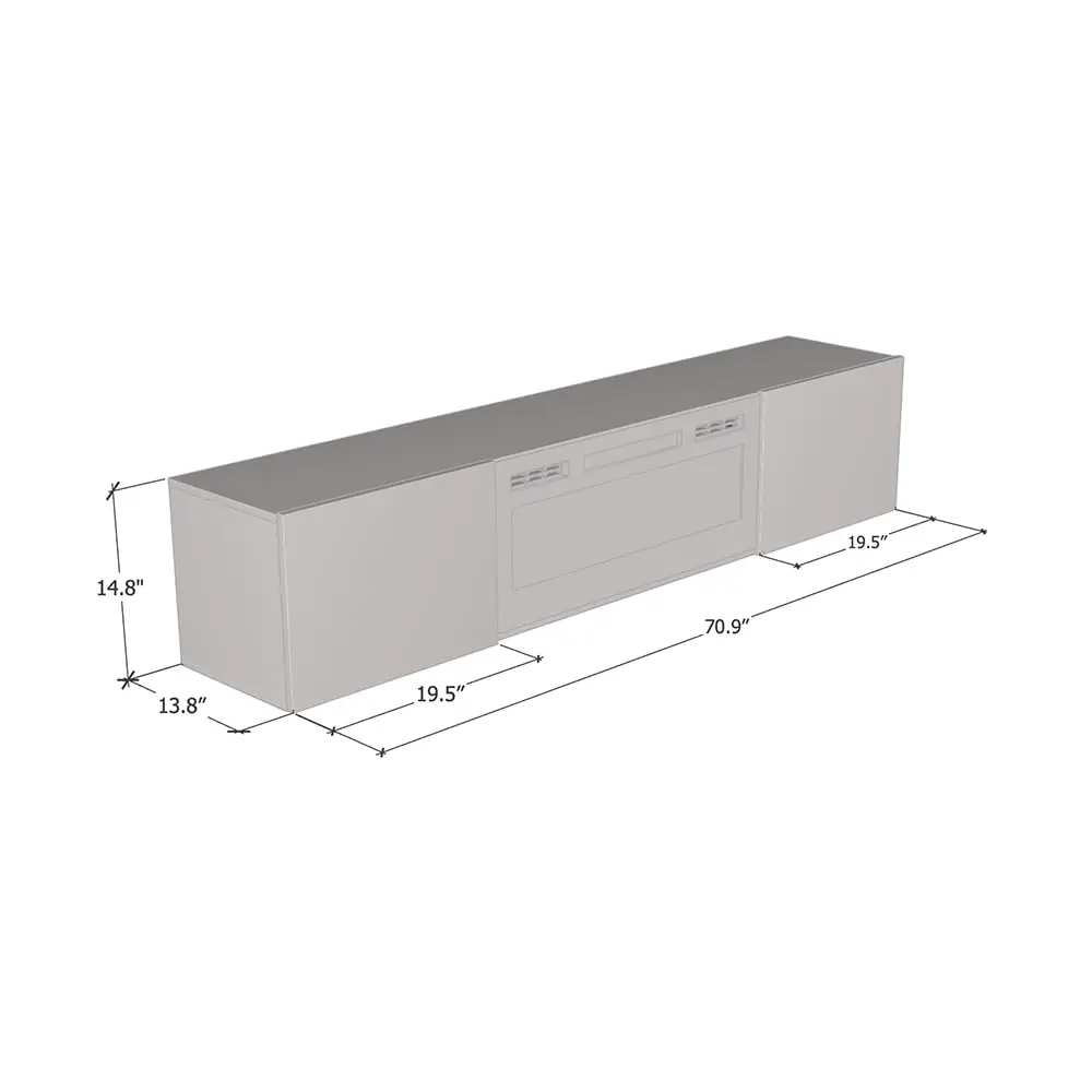 Modern Floating Fireplace TV Stand Matte Finish Fits TVs up to 80