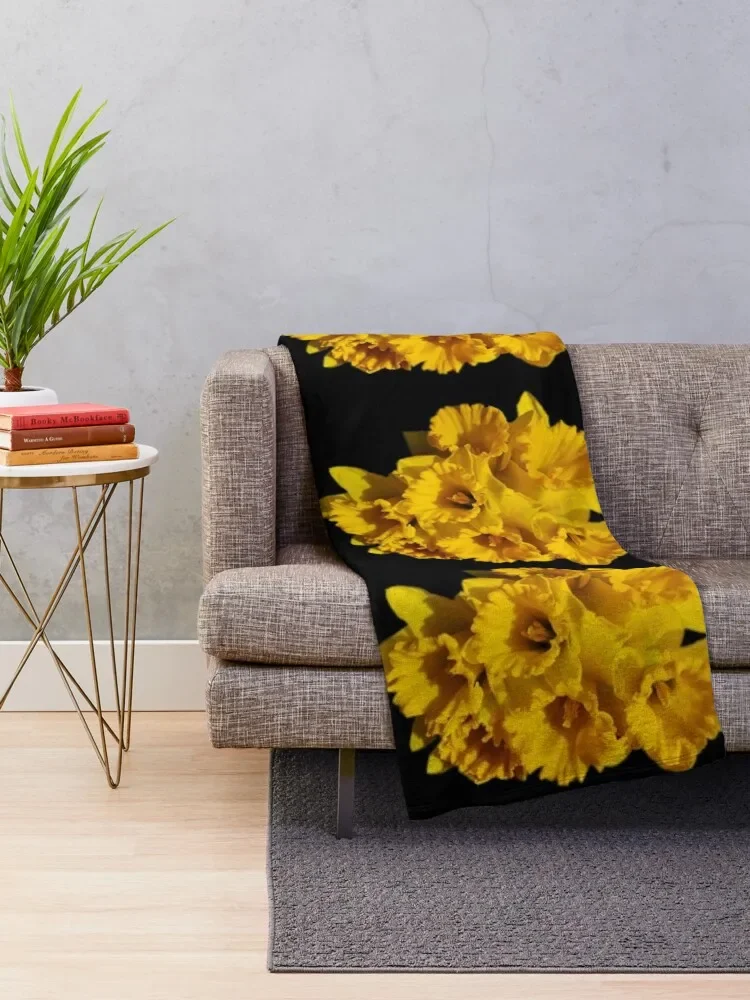 Bunch of yellow Daffodils Throw Blanket Flannel Kid'S Blankets