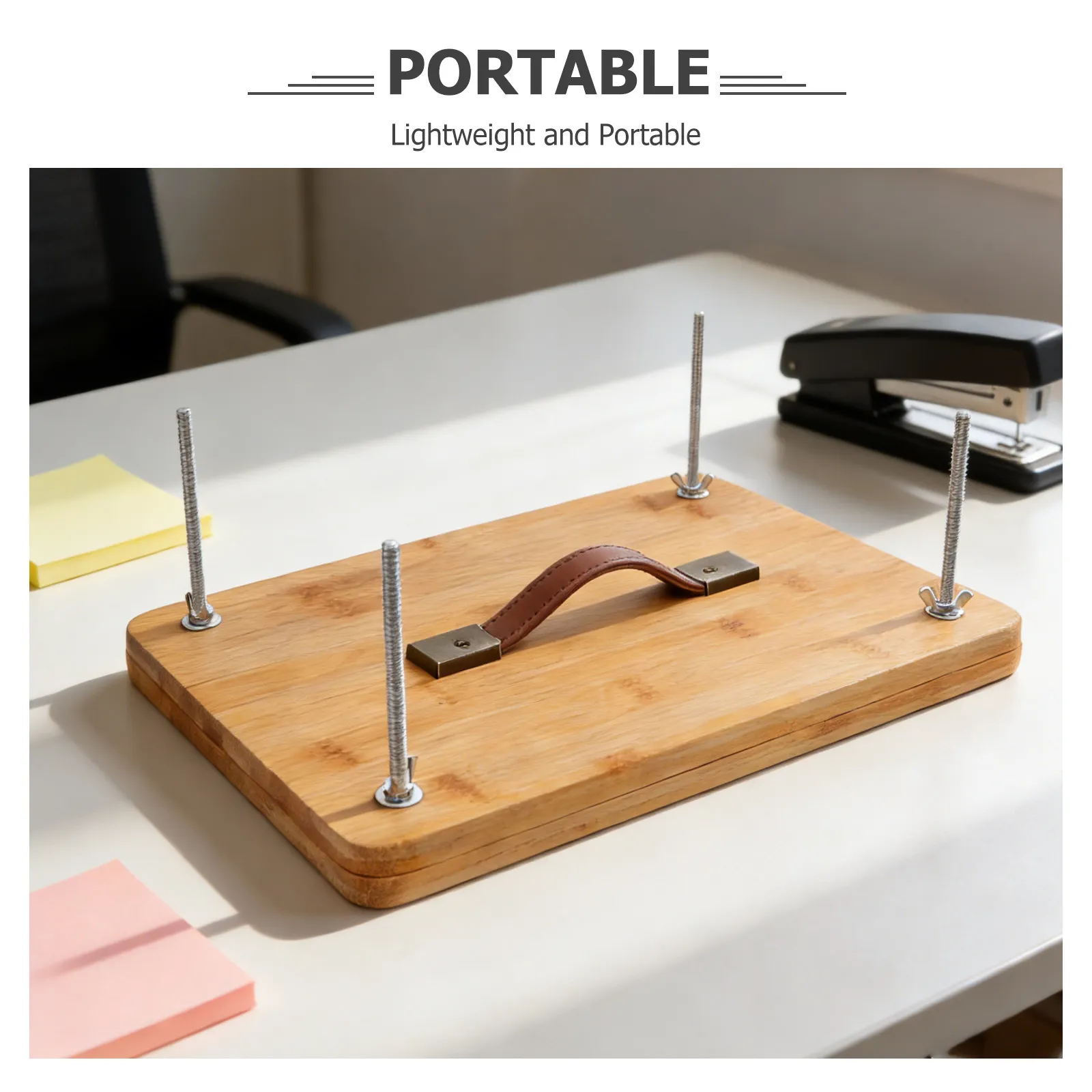 

Bookbinding Press Large Bamboo Wood Manual Clamp Portable Handle Solid Wood Bookbinding Tool DIY Flower Press Paper Preservation