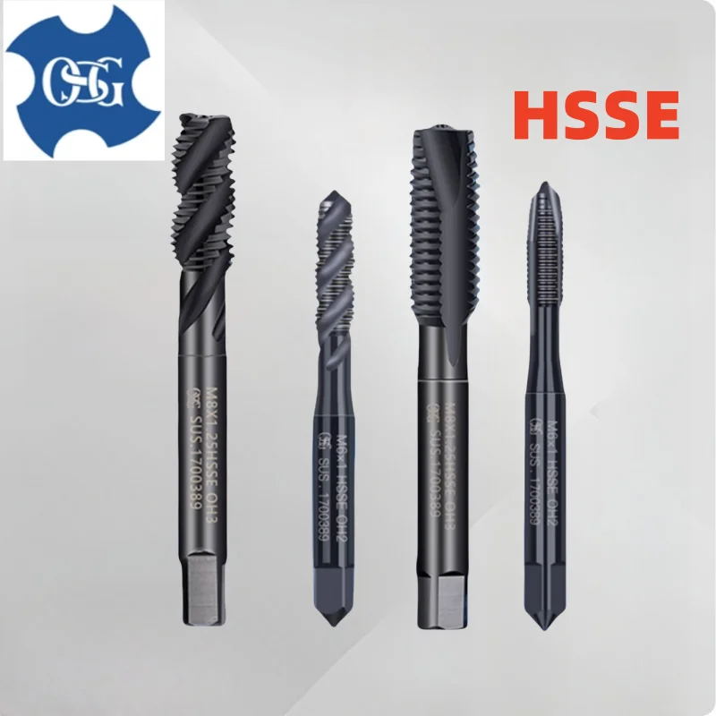 

1 шт., Япония OSG HSSE INOX JIS, стандартный метрический спиральный рифленый остроконечный метчик, метчики для машинной резьбы M2M3M4M5M6M8M10M12-M20