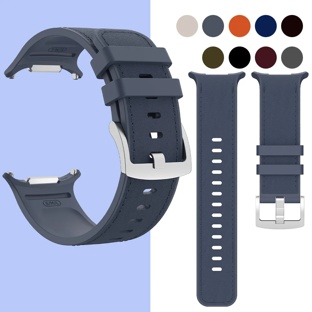 Leder+Silikon-Armband für Samsung Galaxy 9 8 40mm 44mm 8classic Zubehör Sport-Armband Correa für Galaxy Watch Ultra 2 47mm