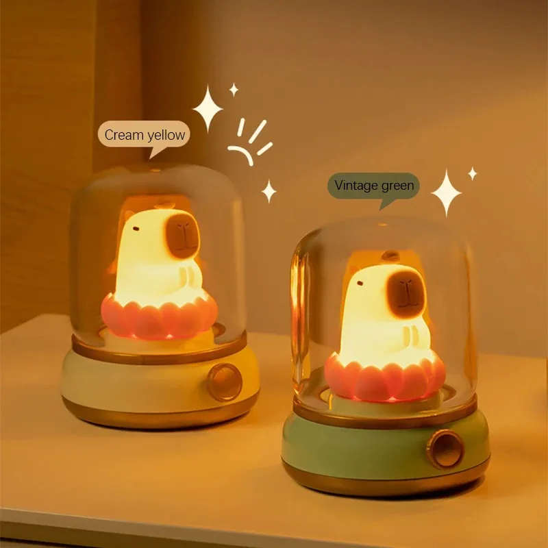 Capybara Silicone Night Light USB Rechargeable Timing Dimming Sleep Lamp Children Room Decorative Lighting