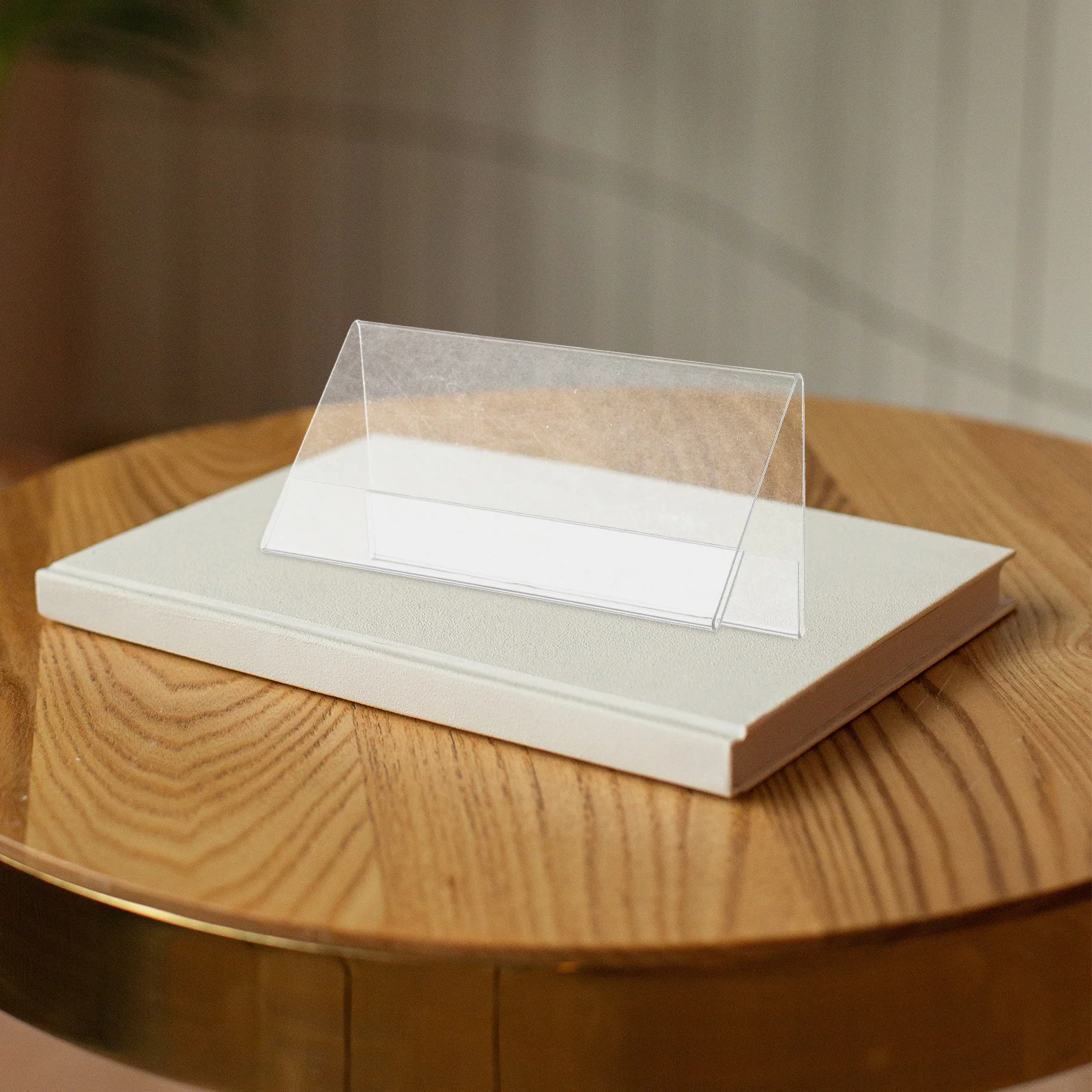 

10pcs Transparent Table Desktop Name Tag V-Shaped Double Sided Desk Name Plate Holder For Conference Meeting Office School