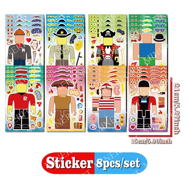 Gaming Accessories Roblox - 8Pcs Roblox Cartoon Game DIY Stickers