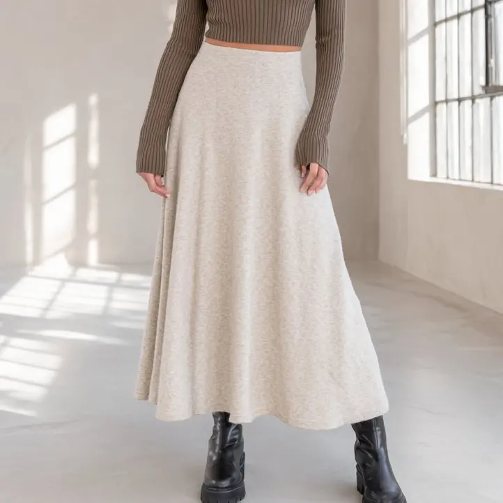 

Casual Mid-Length Skirt Spring Summer Loose Fit A-Line Skirt Regular Waistline Women's Fashion Outerwear