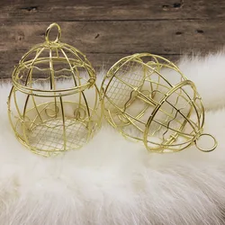 Mini Metal Gold Vintage Bird Cage Candy Boxes Baby Shower Favor Gift Box Party Festival Supplies Hollow Decor