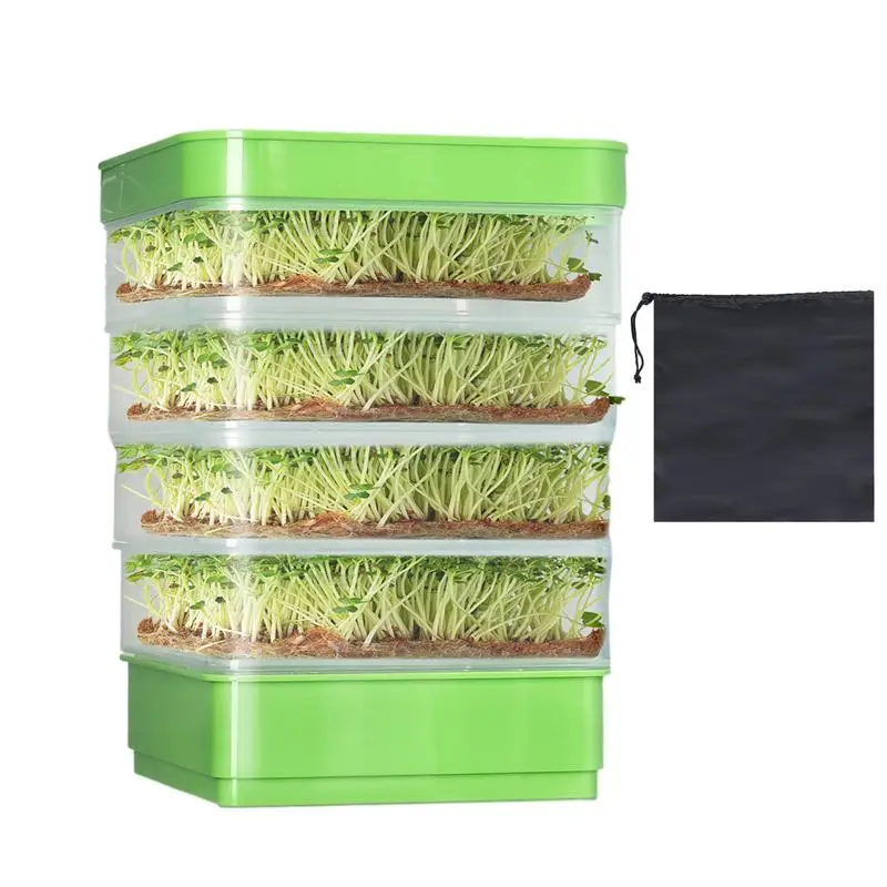 NEW Microgreens Sprouter Tray Plant Seeds Germination Pot Hydroponic Nursery Plate Garden Bean Sprouts Maker Nursery Potted