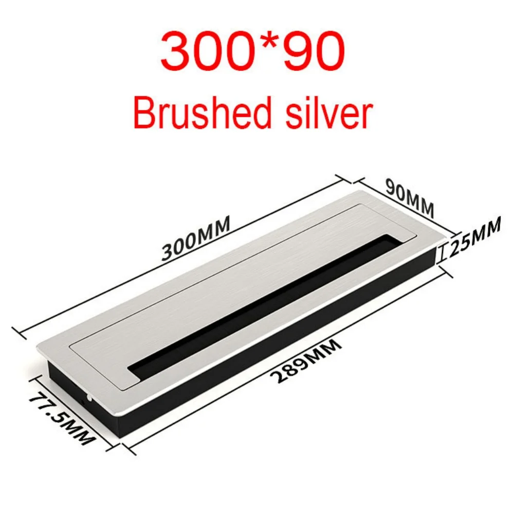 1PC Aluminum Alloy Rectangular Desk Cable Grommets Wire Hole Cover Cable Outlet Port Surface Table Cable Hole Furniture Hardware