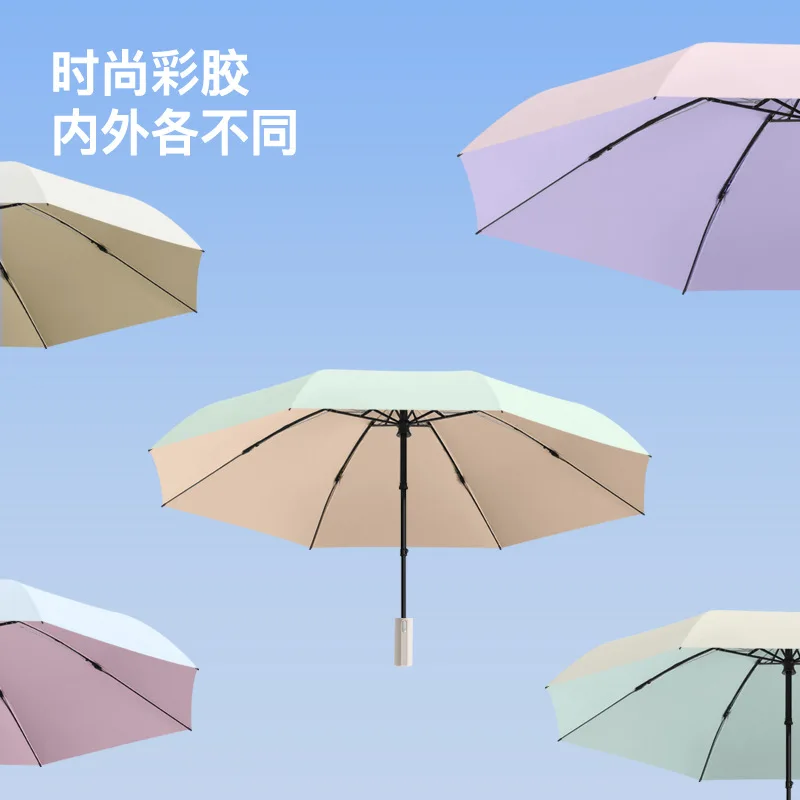 Innovative Color Glue Reverse Electric Umbrella Intelligent Automatic Umbrella High-value Sunscreen Parasol with Gift Box