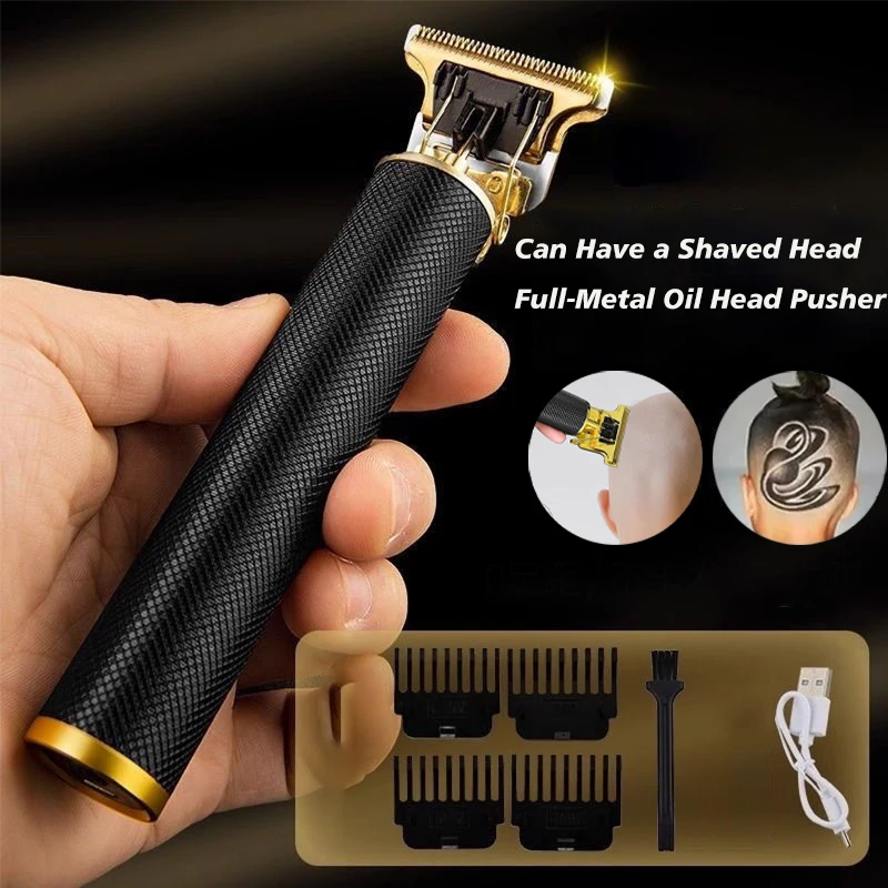 

Винтажная беспроводная машинка для стрижки волос, портативная электрическая машинка для стрижки волос, триммер, USB-бритва с быстрой зарядкой для парикмахерских услуг