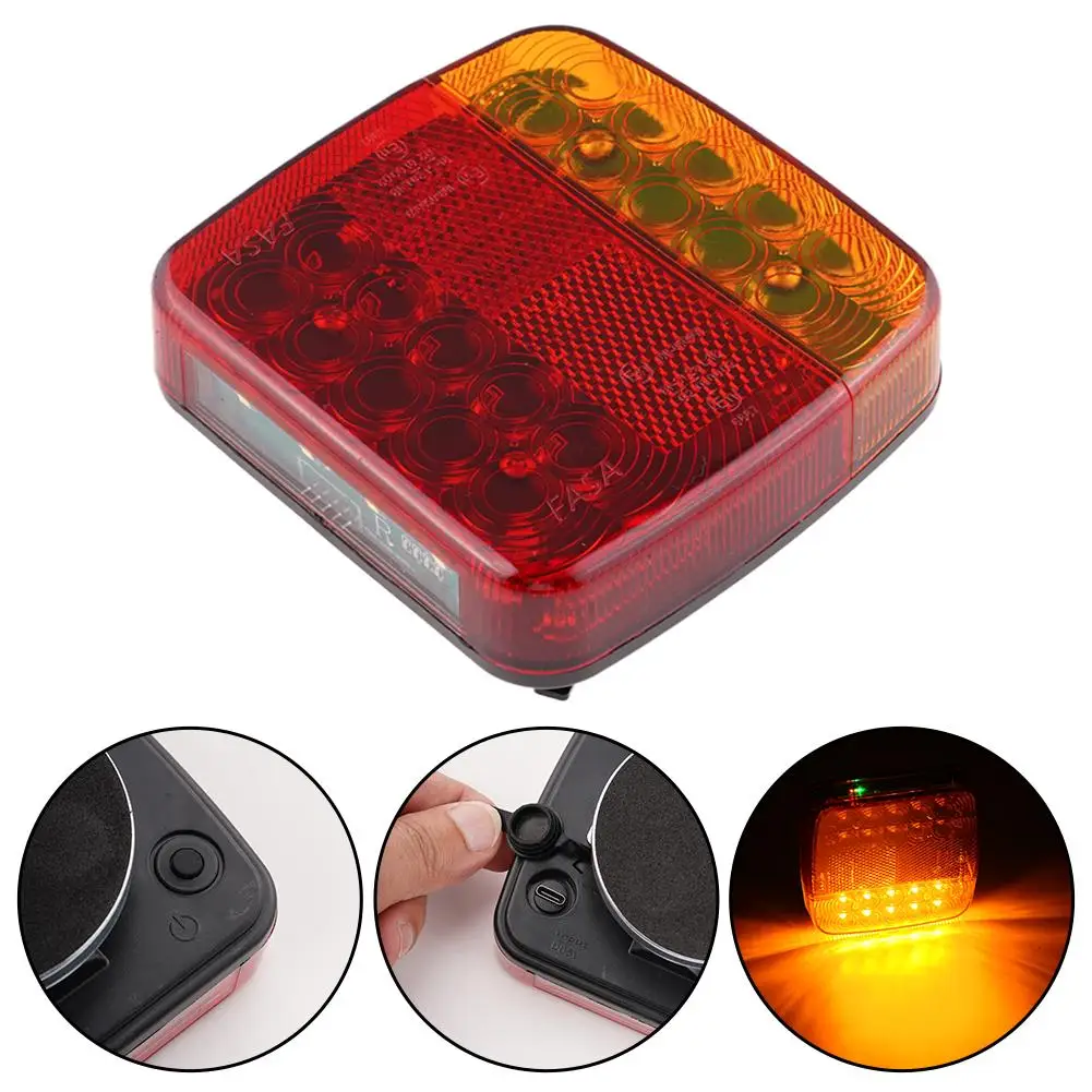 

2Pcs Magnetic Wireless LED Trailer Rear Taillight Signal Warning Brake Lamp For Caravan RV Camper Lorry Truck Truck Tail Light2