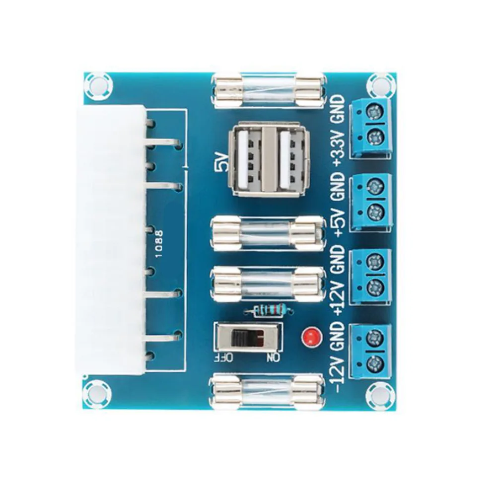 HU-M28 ATX Power Adapter Board With 24-Pin Connector And USB Port Four Voltage Groups Power Adapter Board For Select BTX Types
