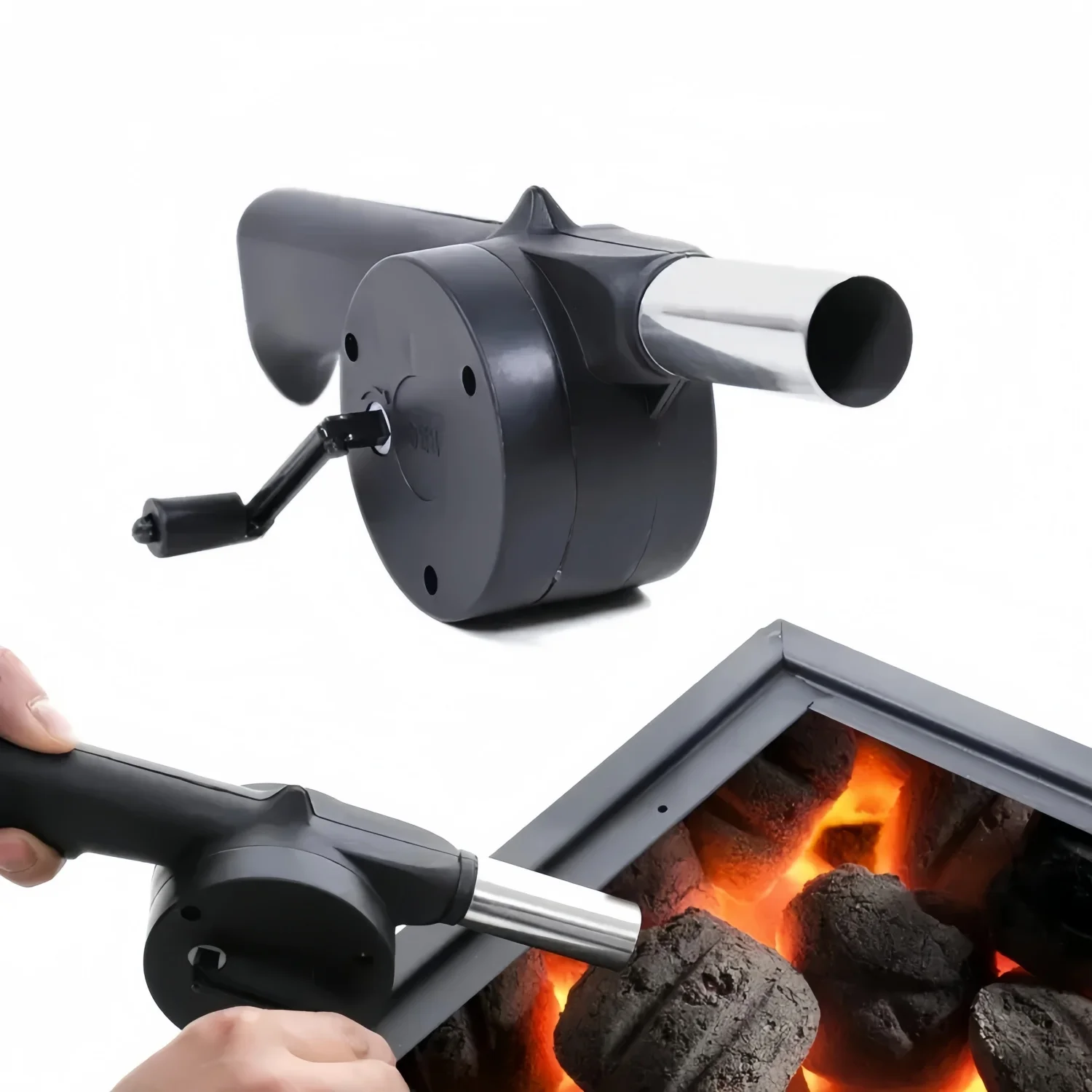 High Quality Hand BBQ Fan Outdoor BBQ Fan Air Blower for Barbecue Picnic Manual Crank Grill BBQ Fan Fire Bellows Tools