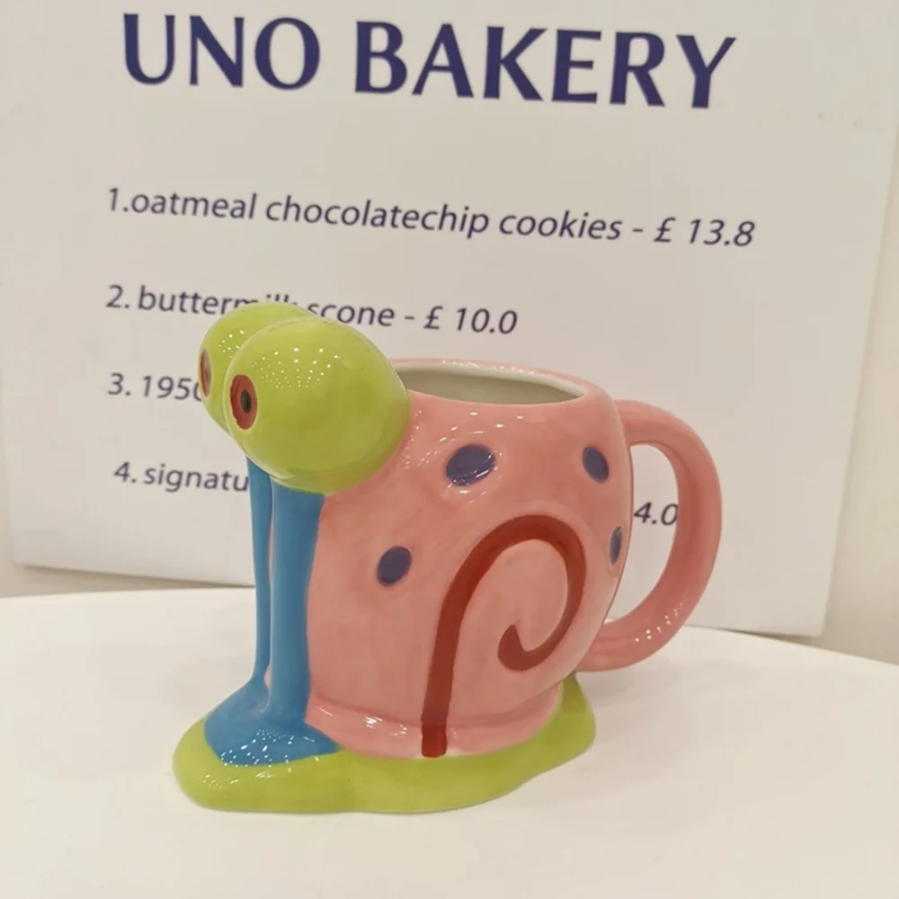 손잡이가 달린 달팽이 세라믹 커피 머그잔, 도자기 우유 차 컵, 만화 귀여운 음료 용기, 소년 소녀 선물, 260ml