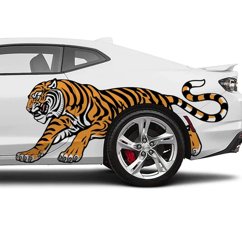 Prowling Tiger Car Decal Livery 2 Piece Set Limited Edition Exclusively Designed In-house And Printed On Premium Vinyl Decorate
