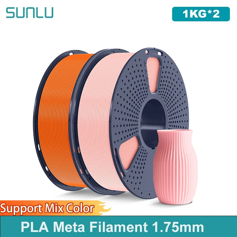 SUNLU 2 كجم PLA خيوط ميتا 1.75 مم 1000 جرام طابعة ثلاثية الأبعاد خيوط ثلاثية الأبعاد لطابعة ثلاثية الأبعاد وقلم ثلاثي الأبعاد
