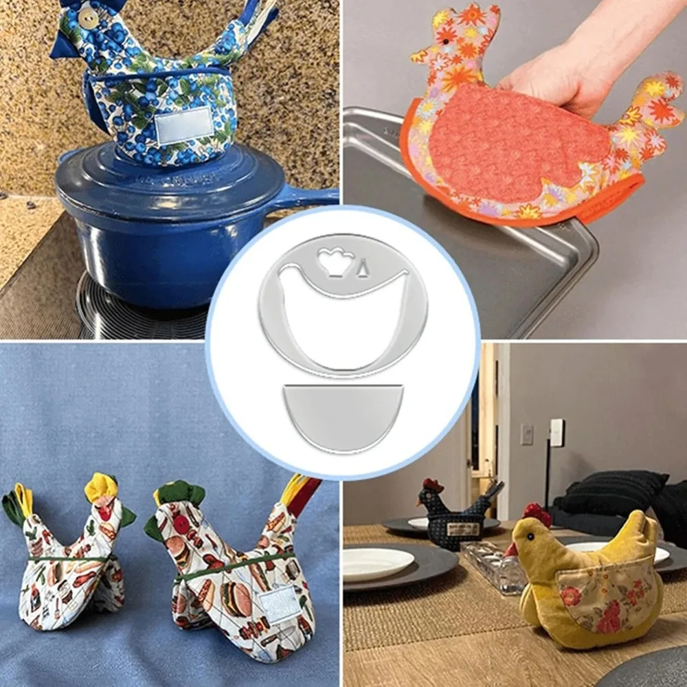 Topflappen-Quiltvorlagen, Hühner-Styling-Acryllineale für handgemachte Ofenhandschuhe, gemischte Quilt-Schablonen, Stoffkunsthandwerk