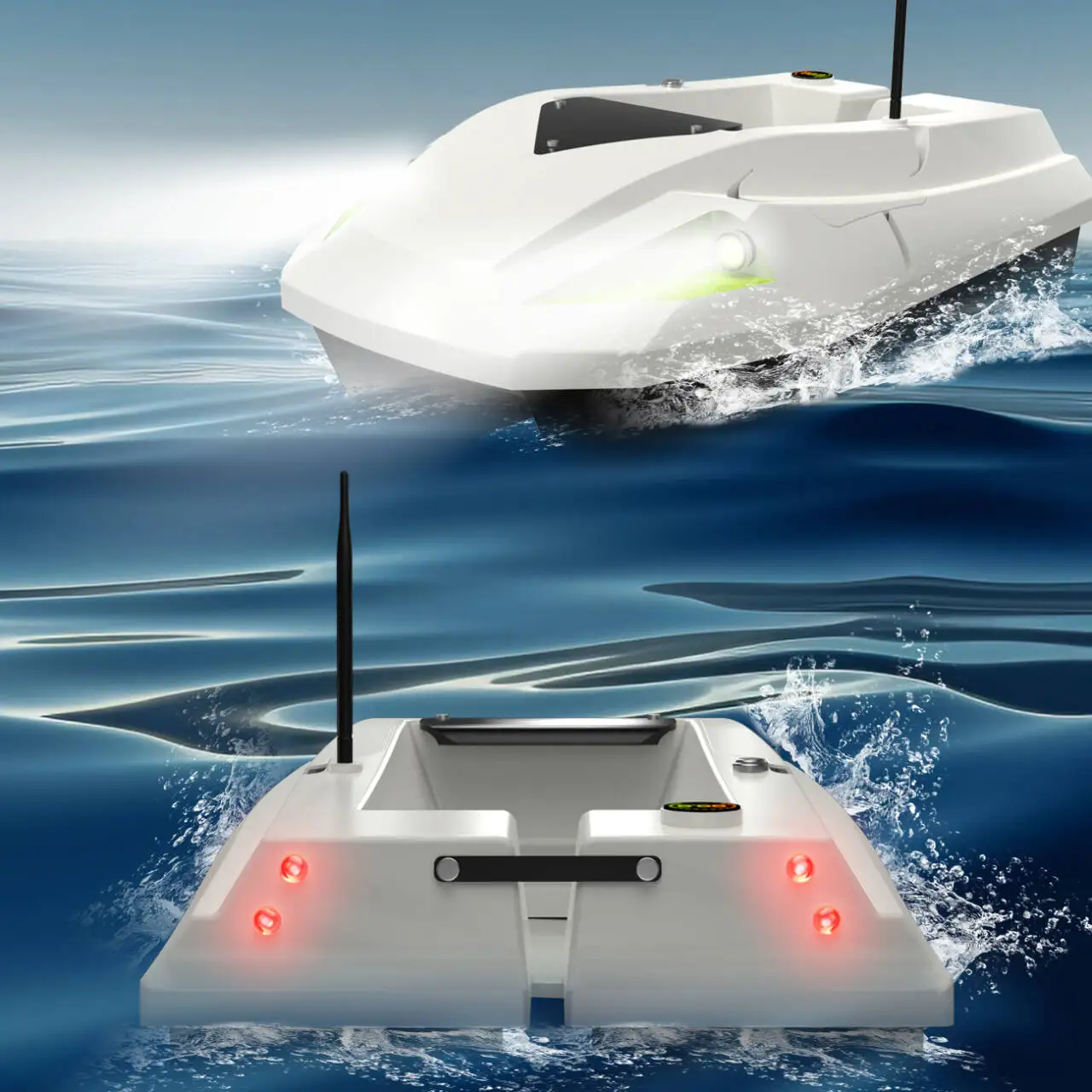 Remote Control Distance 600 Meters And Long Battery Life Bait Boat White Color With 2 GPS Positioning Fishing Bait Boat